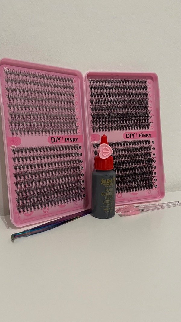 Producto - Libro de pestañas Pinky - 10D al 40D - Pegamento Salón Pro
