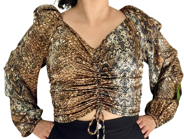 Producto - Top sedita texturizada reptil c/frunce