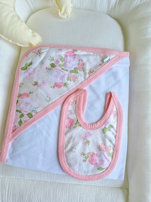 Producto - Mantilla de algodon Flores rosa