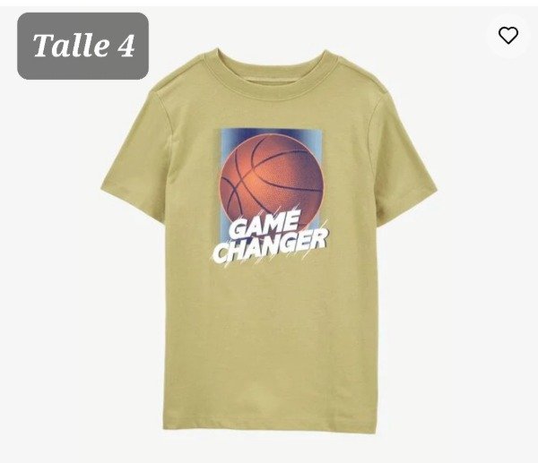 Producto - Remera manga corta carters talle 4 basquet