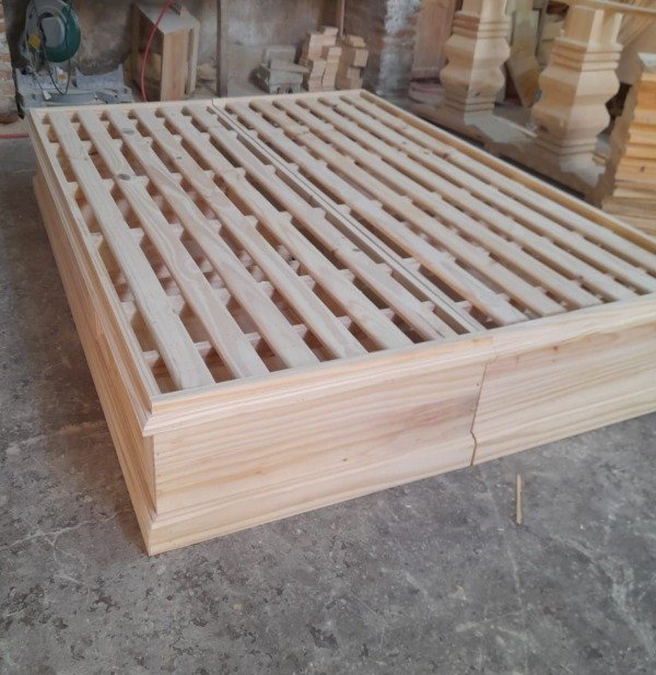 Producto - CAMA BOX 2 PLAZAS DE PINO
