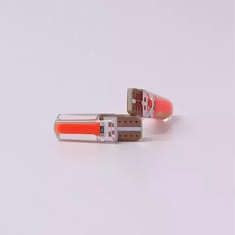 Producto - T10 Siliconado Largo COB Rojo