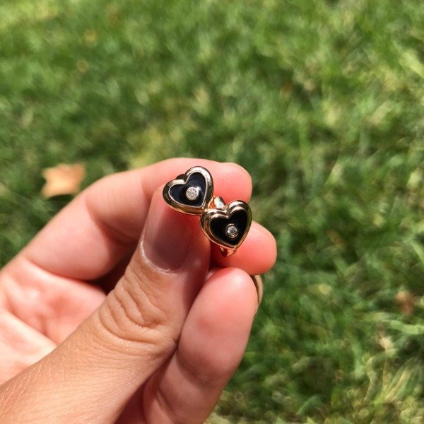 Producto - Aros Corazon negro