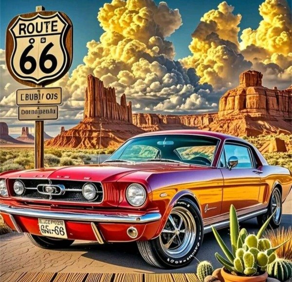 Producto - DIAMOND PAINTING 50X50 AUTO DE CARRERA RTA 66