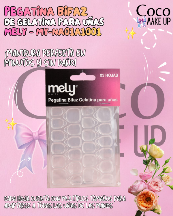 Producto - PEGATINA BIFAZ DE GELATINA PARA UÑAS - MELY - MY-NA01A1001