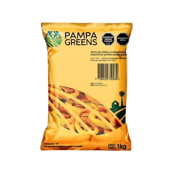 Producto - Aros de cebolla rebozados x 1kg - PAMPA GREENS