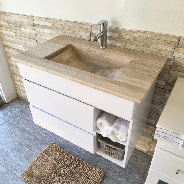 Producto - Vanitory de 80cm colgante (travertino)