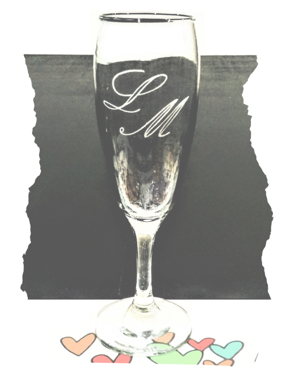 Producto - Copa de champagne con iniciales X12