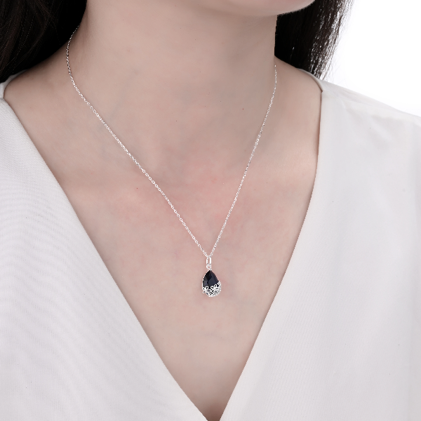 Producto - Cadena Gota Con Flores Azul