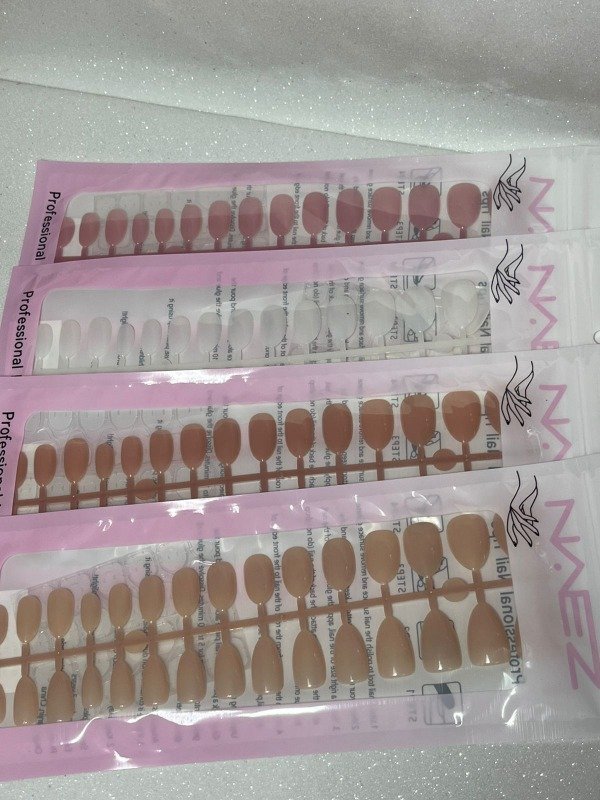 Producto - plancha press on 30pcs naez cuadrada, almendra