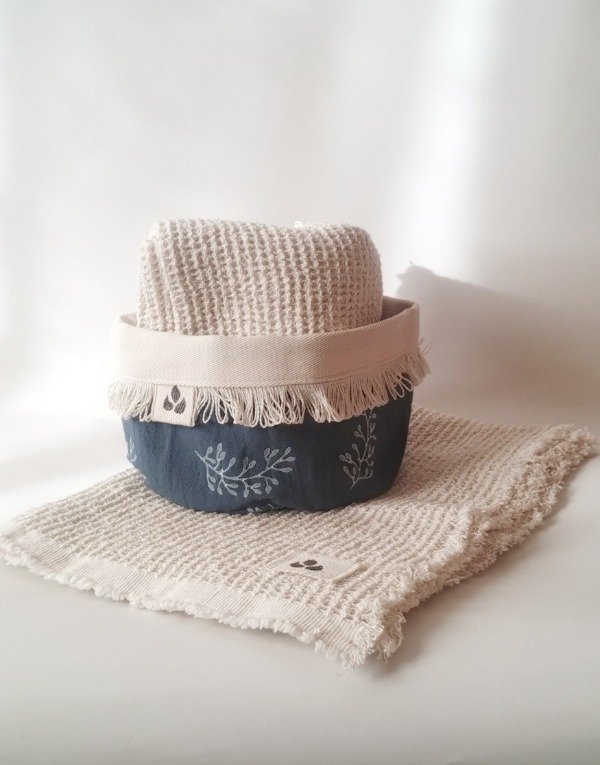 Producto - Repasadores + Contenedor Sarah (Azul)