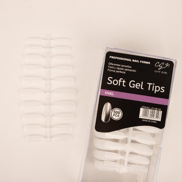 Producto - TIPS SOFT GEL OVAL PRELIMADOS 500PCS CITY GIRL JPT-ME106