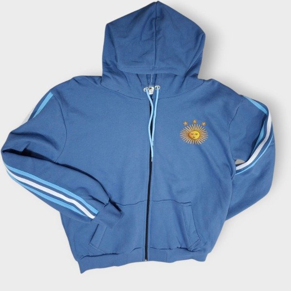 Producto - Campera con friza Adulto Sol y estrellas Azul Talle XXL