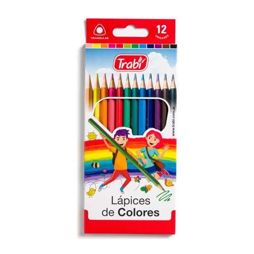 Producto - LAPICES COLORES TRABI TRIANGULAR LARGOS X 12 UNID.