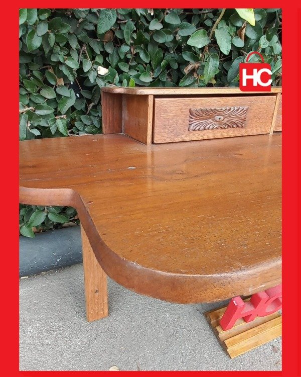 Producto - Dresuar / Recibidor de pared en madera con alzada y cajoncitos tallados - 4