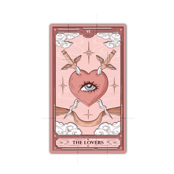 Producto - Tarot "Los amantes" - Vinilo blanco + Laca sectorizada