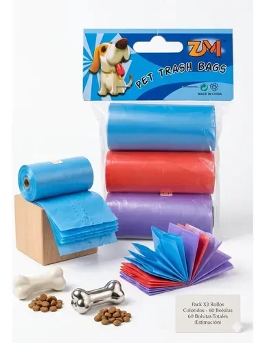 Producto - MS001 BOLSITAS X3 ROYOS PARA MASCOTAS