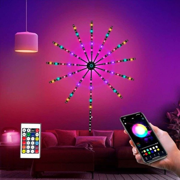 Producto - Tira luces LED fuego artificial RGB a control remoto - 7