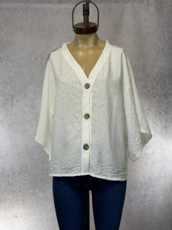 Producto - CARDIGAN LIRIA BLANCO STRASS OVER - 0