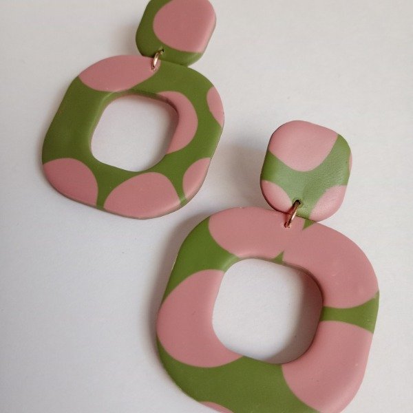 Producto - Doble cuadrado en verde y rosa