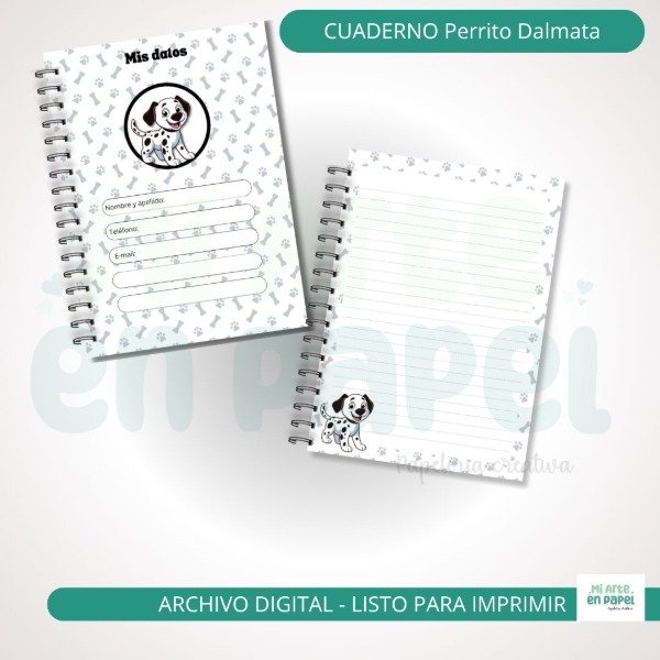 Producto - Interior cuaderno Perritos Dalmata