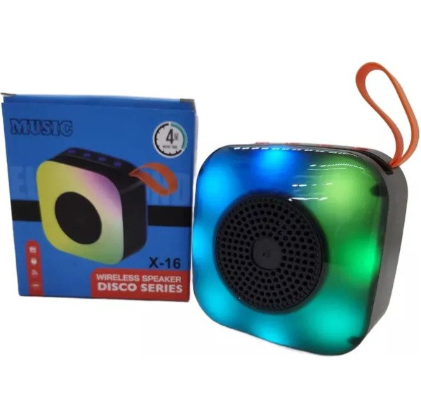 Producto - Parlante Portatil X16 Bass Con Bluetooth Apoya Celular Luz Color Ritmica