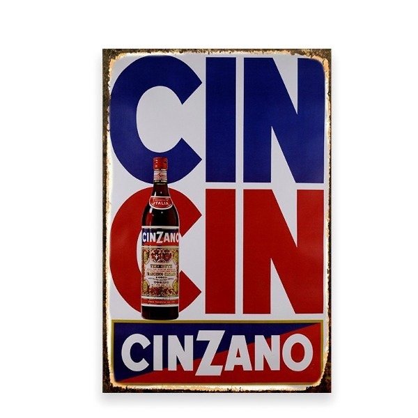 Producto - Chapa retro Cinzano 20 x 30 cm