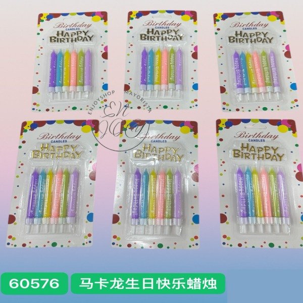 Producto - BLISTER X6 VELA HAPPY BIRTHDAY COLOR PASTEL