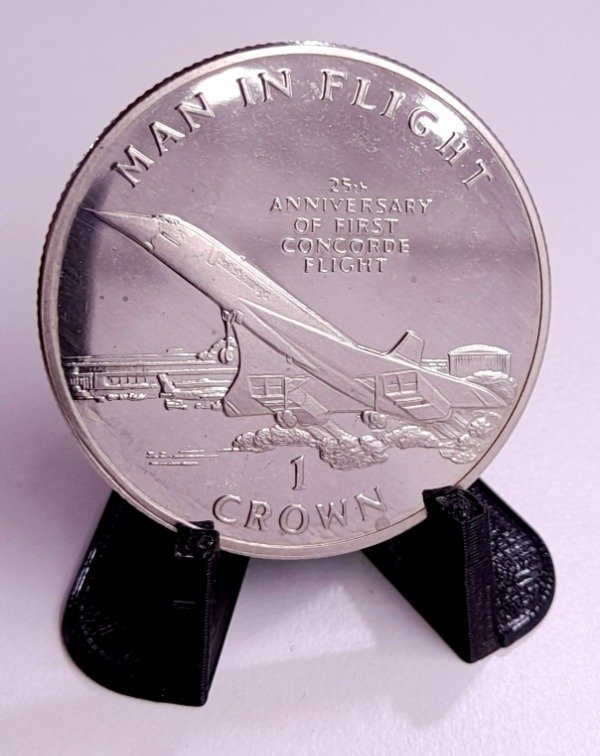 Producto - Isla de Man 1 Crown 1994 Primer Vuelo del Concorde (Espejo) Km#424 Unc