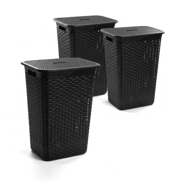 Producto - CANASTO PARA ROPA SIMIL RATTAN GRANDE CON TAPA(33X58X42.5CM) - 1
