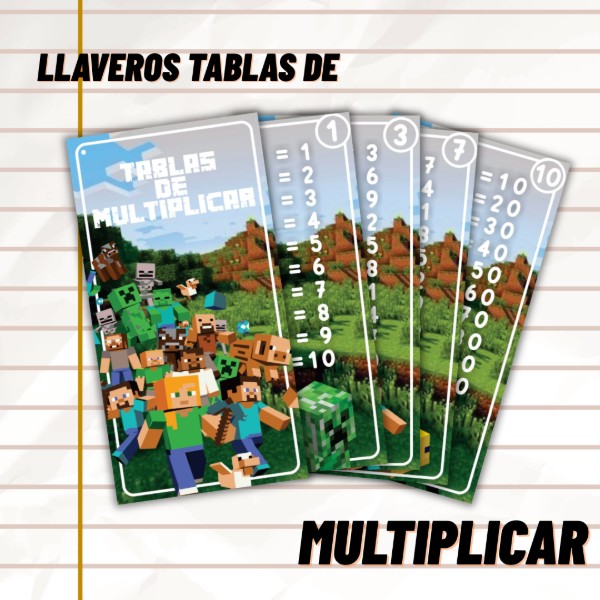 Producto - LLAVERO TABLAS DE MULTIPLICAR - MINECRAFT - DIGITAL