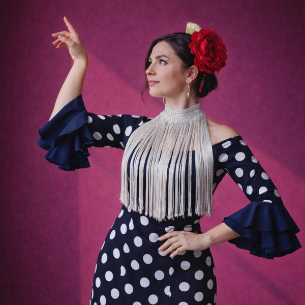 Producto - Collar De Flecos De Seda Recto Plata