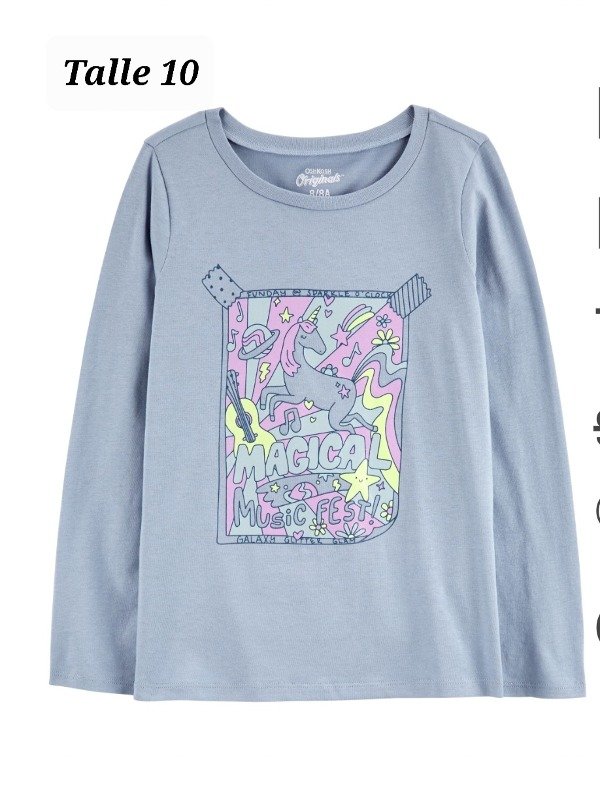 Remera manga larga carters talle 10 magical