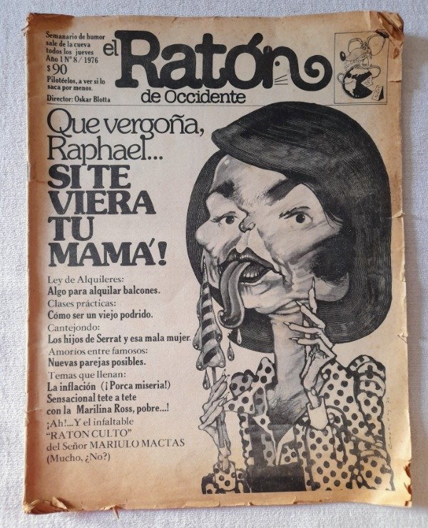 Producto - Revista El Ratón De Occidente #8 - Que Vergoña Raphael - Año 1976
