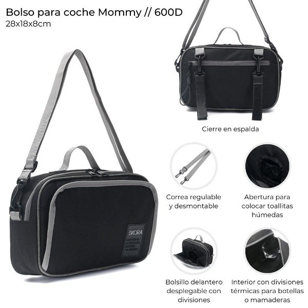 Producto - BOLSO PARA COCHE MATERNAL NEGRO