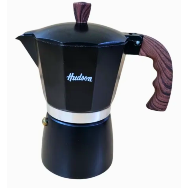 Producto - CAFETERA ITALIANA 6 POCILLOS HUDSON NEGRA/GRIS