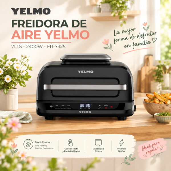Producto - FREIDORA DE AIRE YELMO 7LTS 2400W MULTI COCCION FR-7325