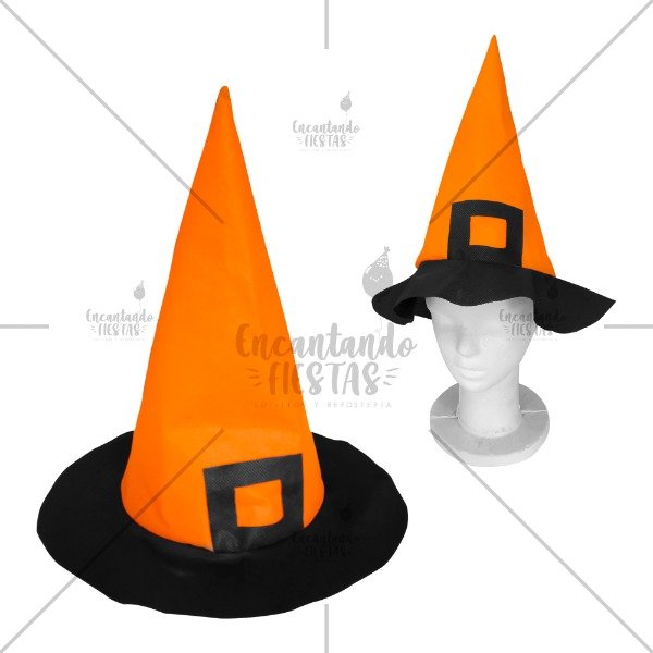 Producto - Gorro Bruja Naranja Halloween x 1u 35cm