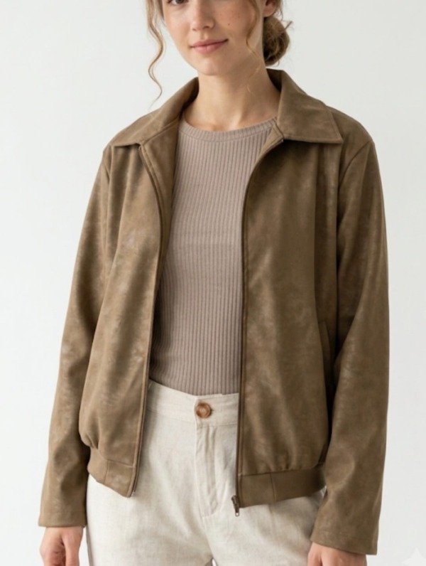 Producto - Campera Con Cuello Y Cierre Cuero "Lamb" (Art. 6104) - 0