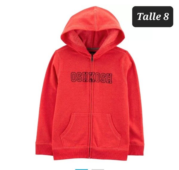 Campera con friza oshkosh talle 8 roja