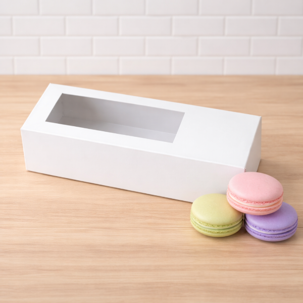 Producto - Caja para 7/8 macarons con visor de acetato 21x6x6 - 0