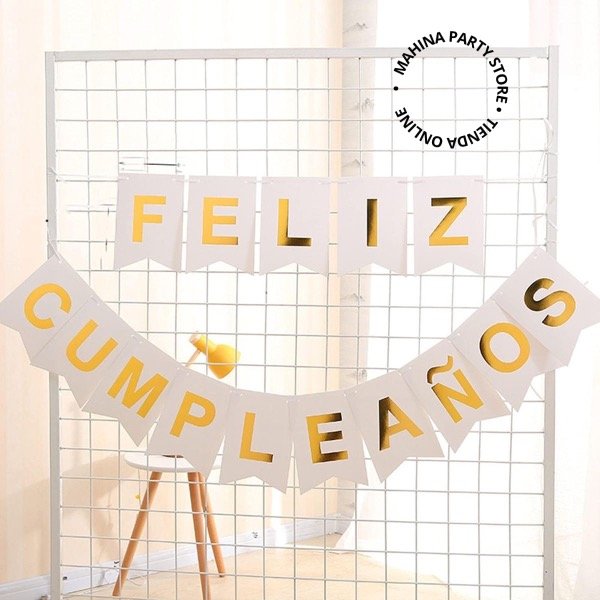 Producto - Banderín de cumpleaños Blanco