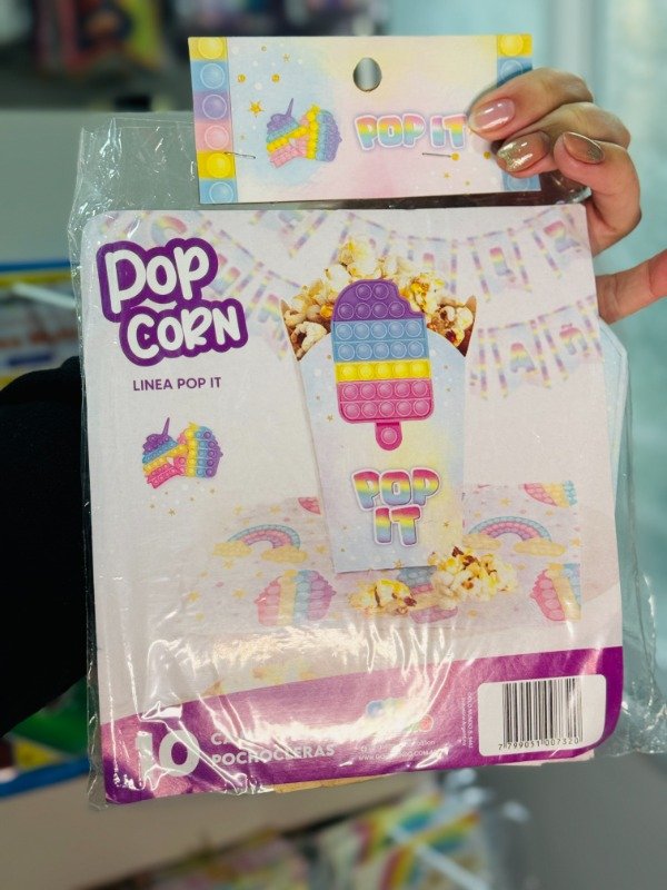 Producto - Caja pochoclera Pop it x10u