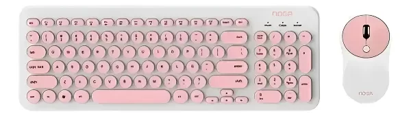 Producto - Kit de teclado y mouse inalámbrico Noga S5600 color blanco y rosa (Nuevo)