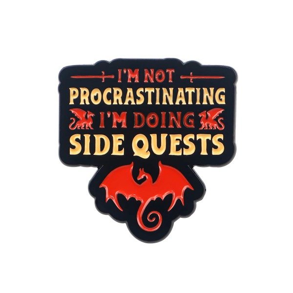 Producto - Pin Meme Gamer I'm not procastinating i'm doing side quests