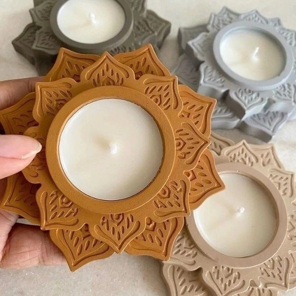 Producto - Molde portavela flor de loto -2458