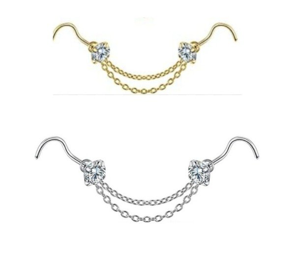 Producto - Nostril engarzado con doble cadena