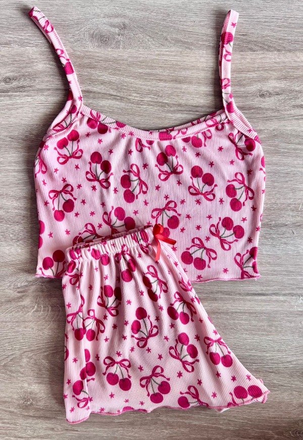 Producto - pijama morley rosa cerezas