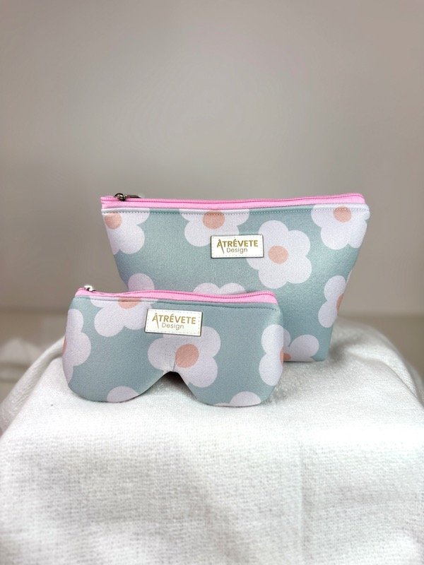 Producto - NECESER + PORTALENTES -  FLOR ACUA