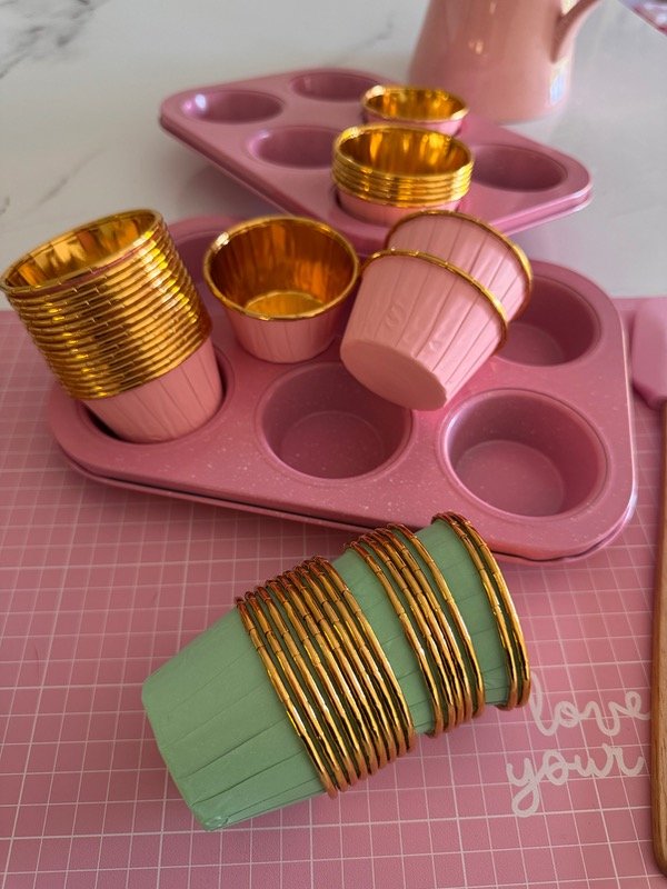 Producto - Pirotines para cupcakes borde metalizado oro